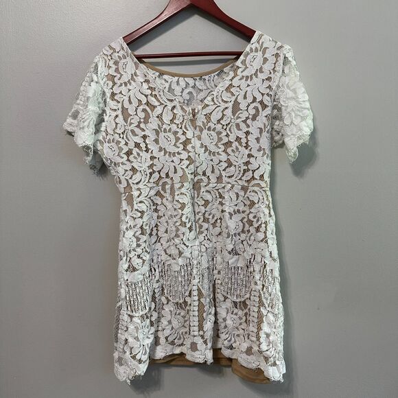 Lulus Pearson White Lace Short Dress XL Bridal Wedding - Picture 4 of 4